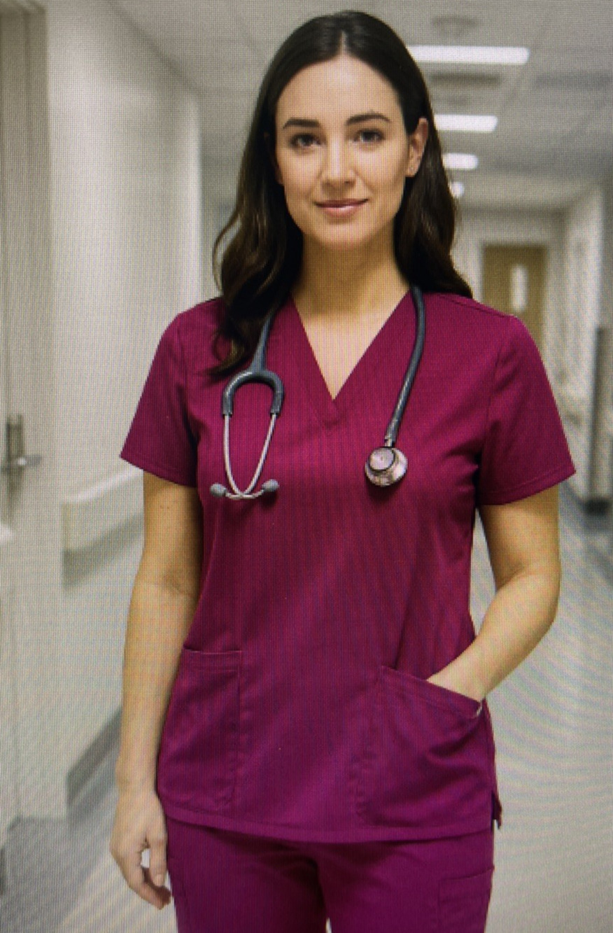 FIGS casma 3 pocket xs Pocket Scrub Top Womens Magenta Short Sleeve